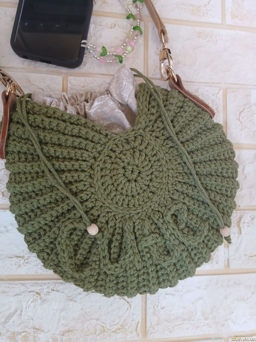 Shopper mare macramé crem cu model geometric
